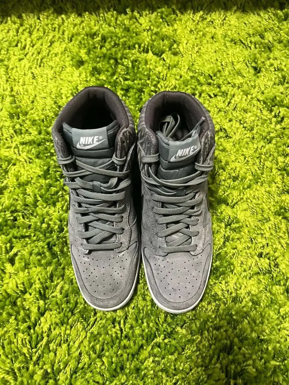 Nike Dunk Sky High Wedge Dark Loden Print Women's Size 8 - Picture 3 of 10